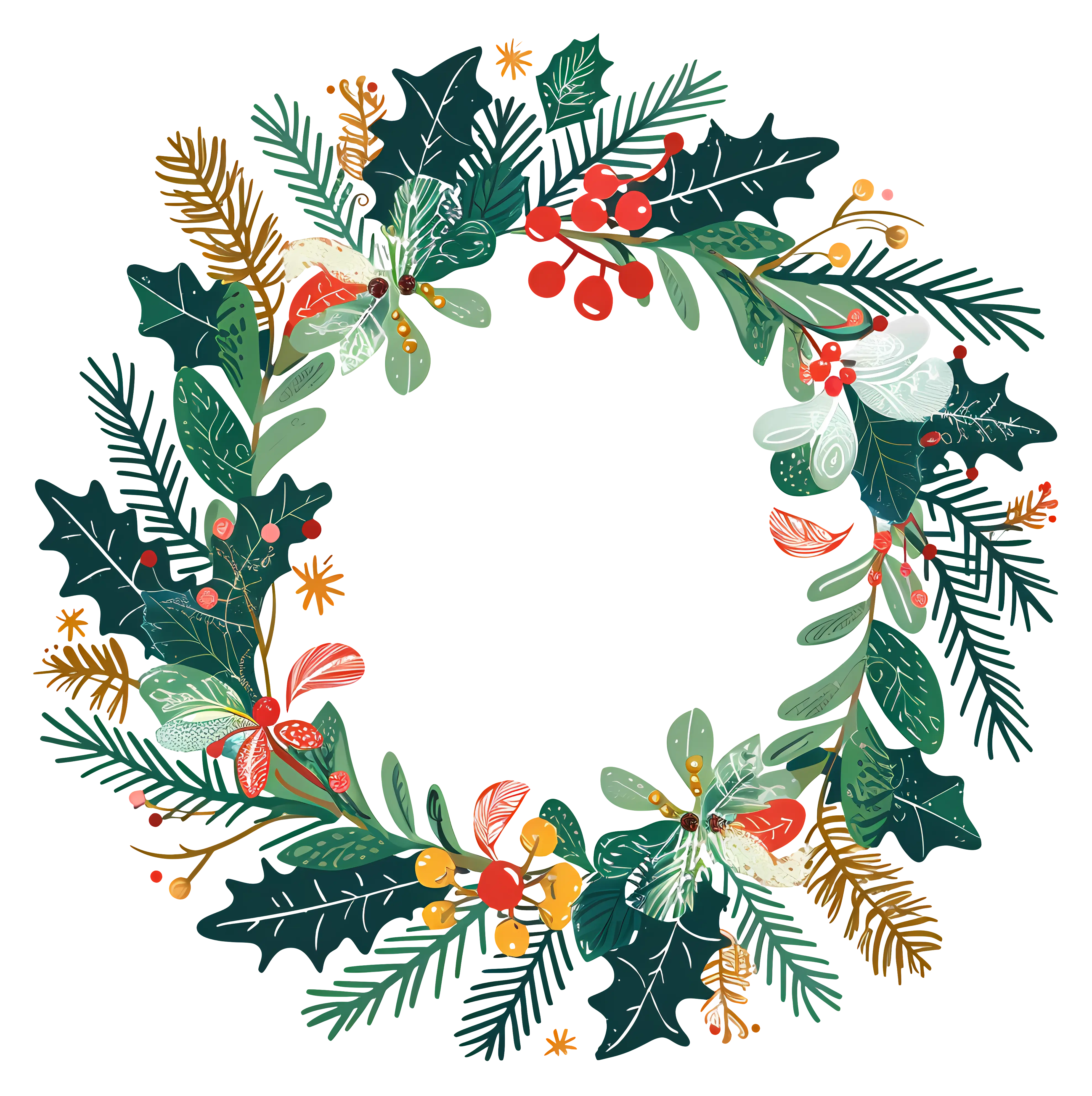 Festive Christmas Wreath with Seasonal Details