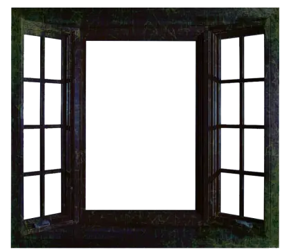 Classic Open Wooden Window Frame