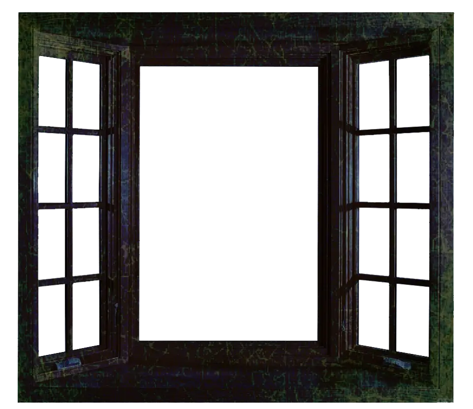 Classic Open Wooden Window Frame