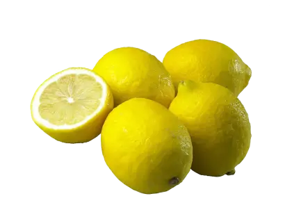 Fresh Yellow Lemons and a Lemon Slice