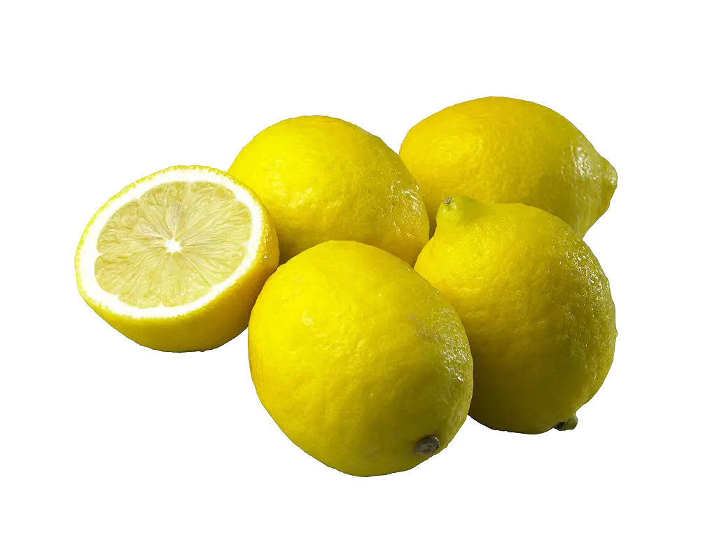 Fresh Yellow Lemons and a Lemon Slice