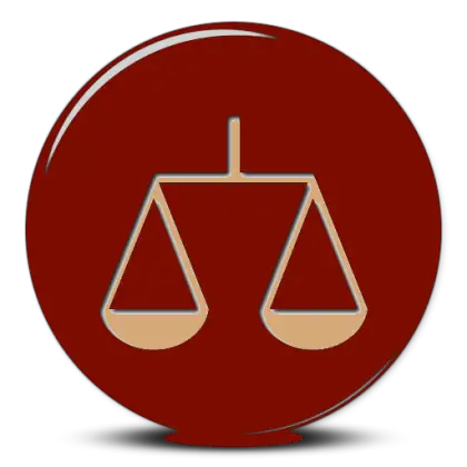 Red Icon of Scales of Justice Symbol