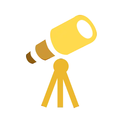 Yellow Telescope Illustration for Astronomy Enthusiasts