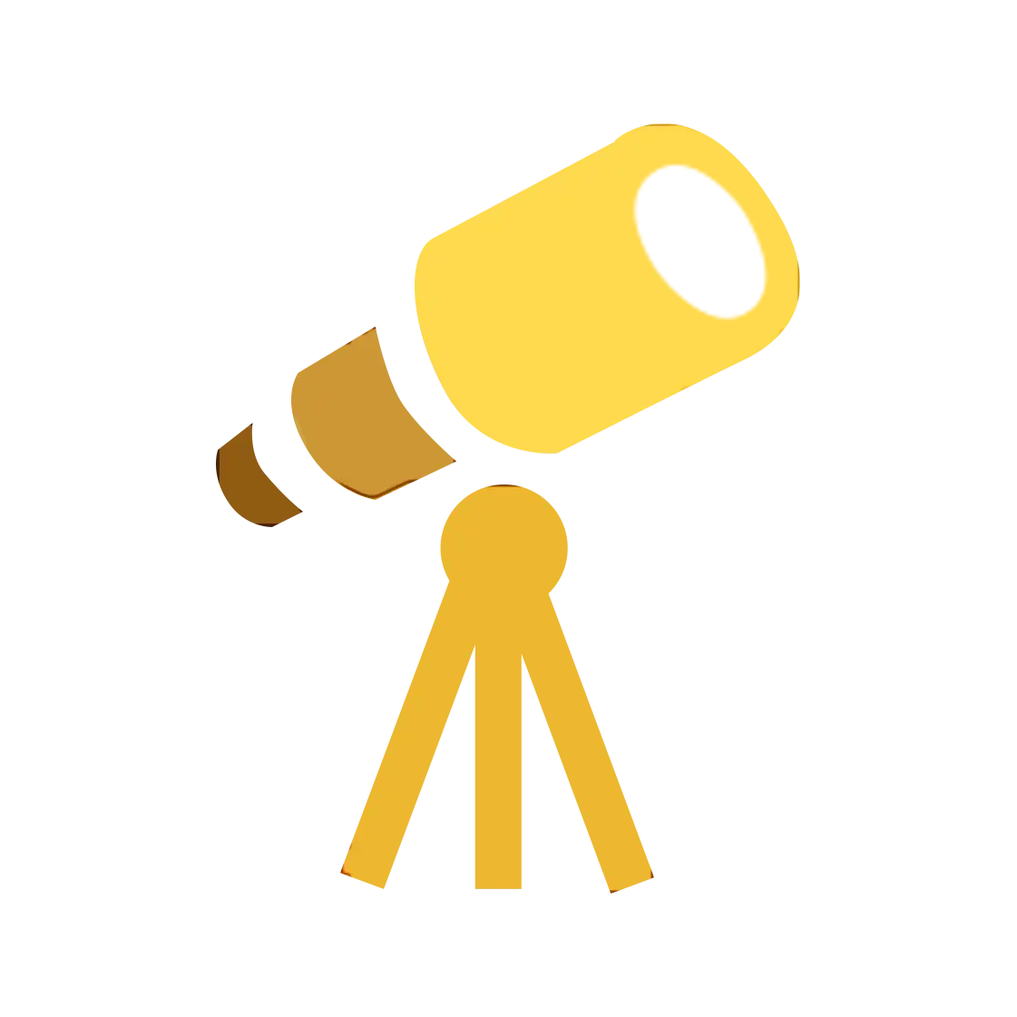 Yellow Telescope Illustration for Astronomy Enthusiasts
