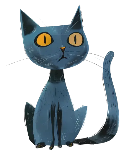 Cartoon Black Cat Illustration