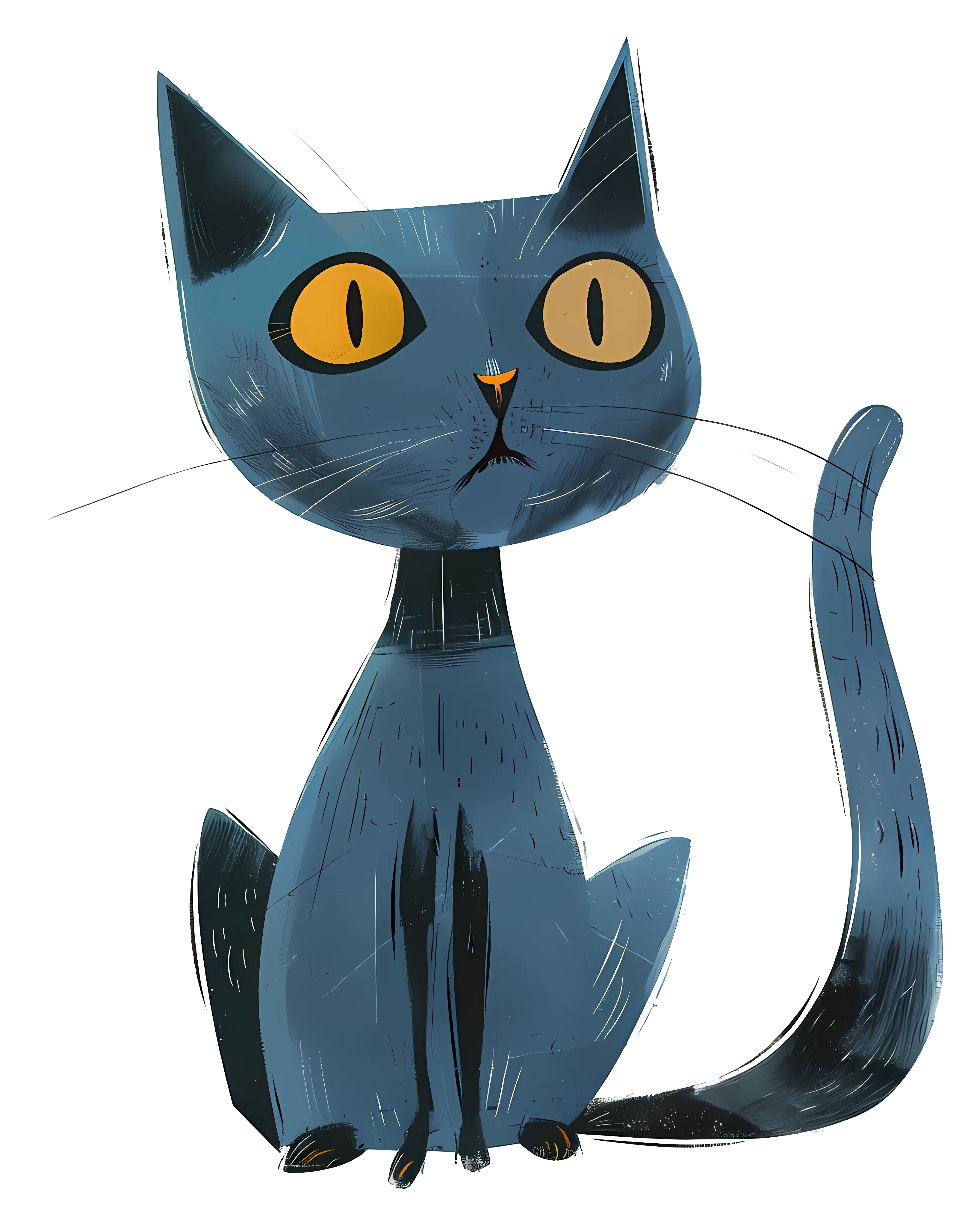 Cartoon Black Cat Illustration