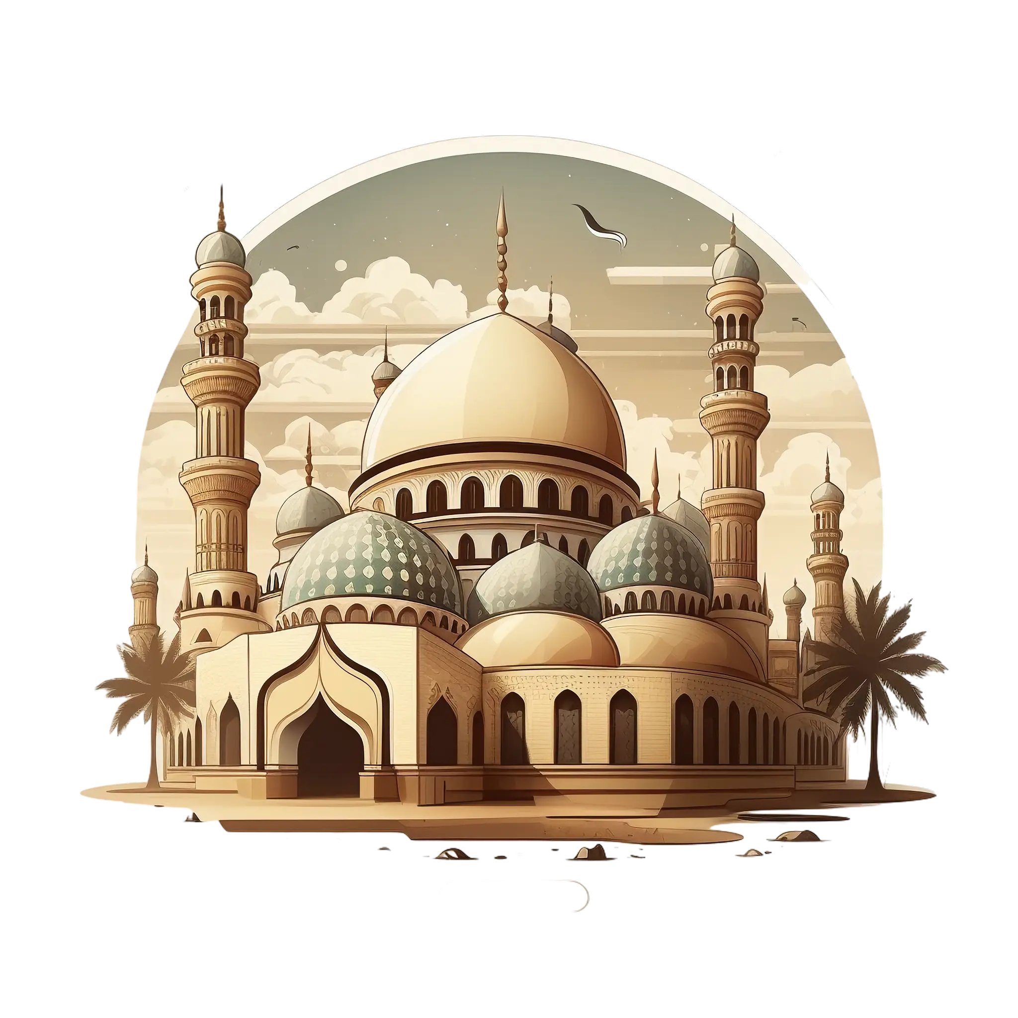 Beautiful Mosque Illustration Artwork