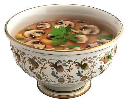 Mushroom Soup in a Decorative Bowl