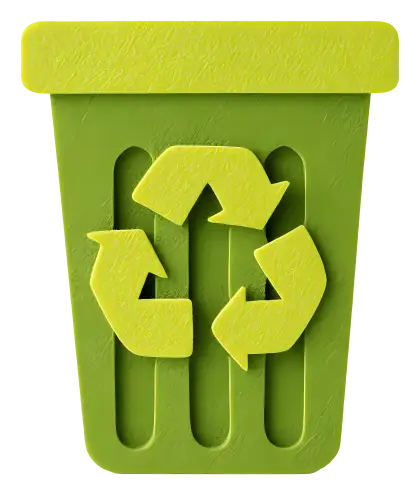 Green Recycling Bin Illustration