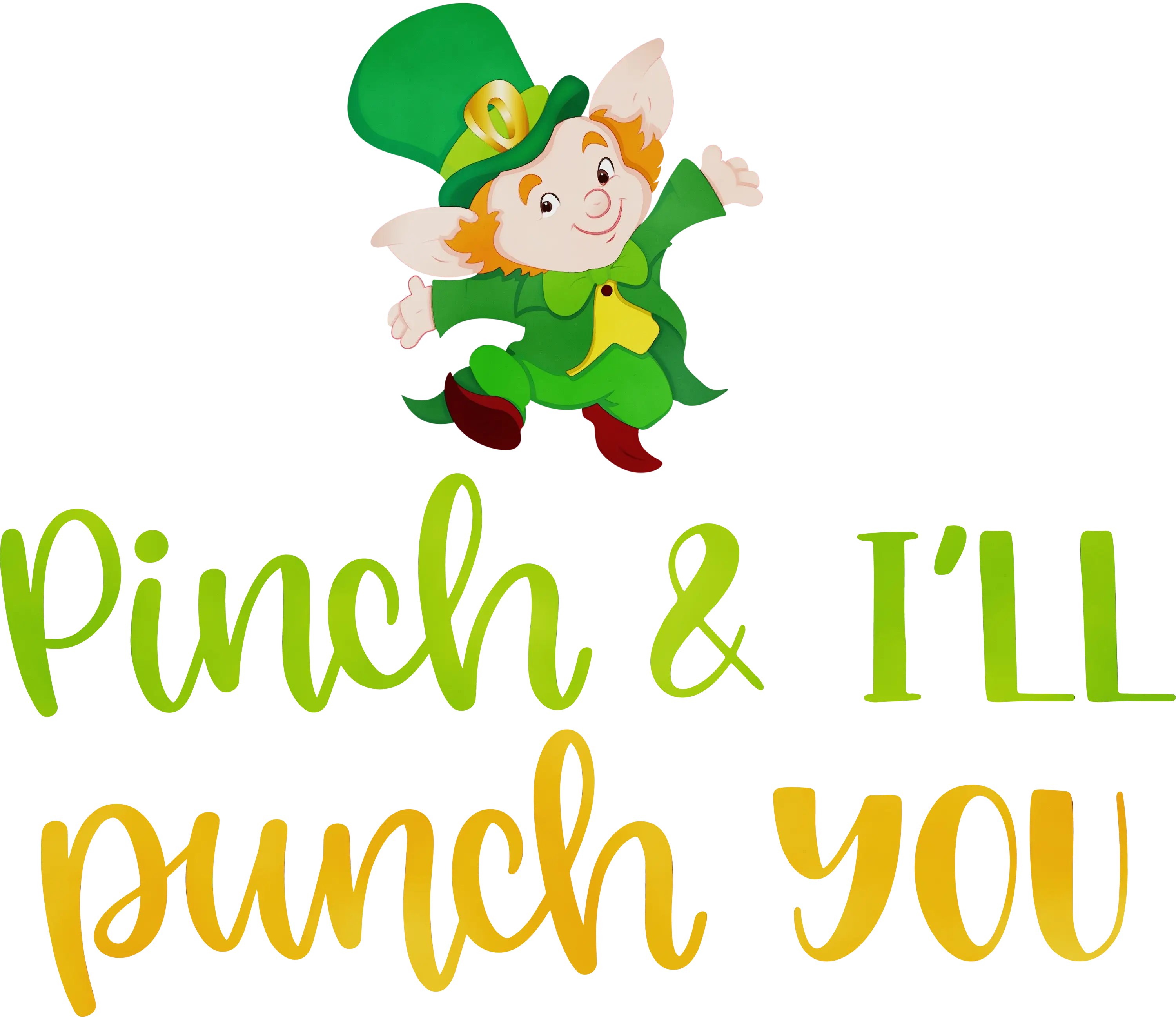 Leprechaun with St. Patrick's Day Message