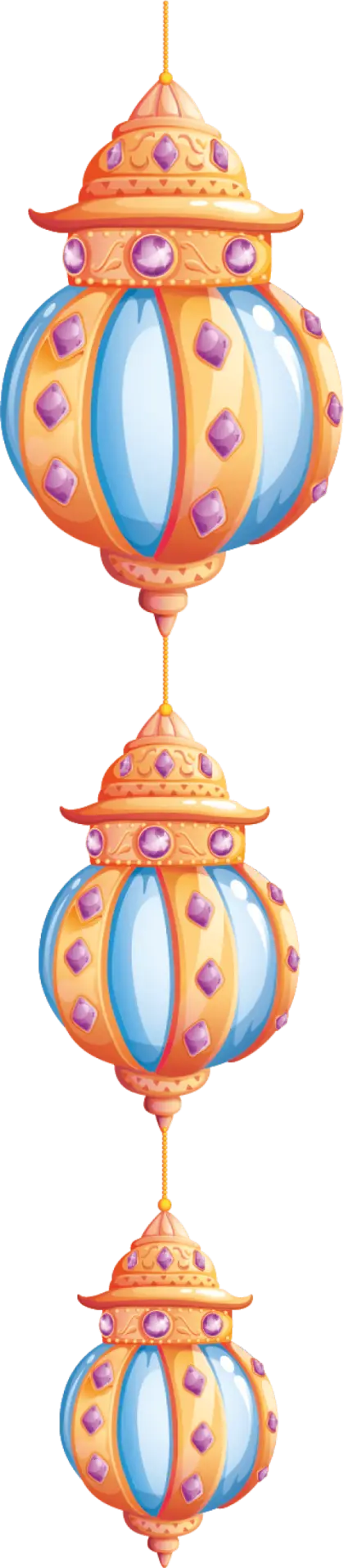 Gold and Blue Decorative Lanterns