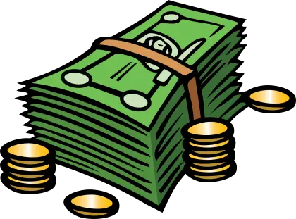 Money Bundle and Coins Illustration