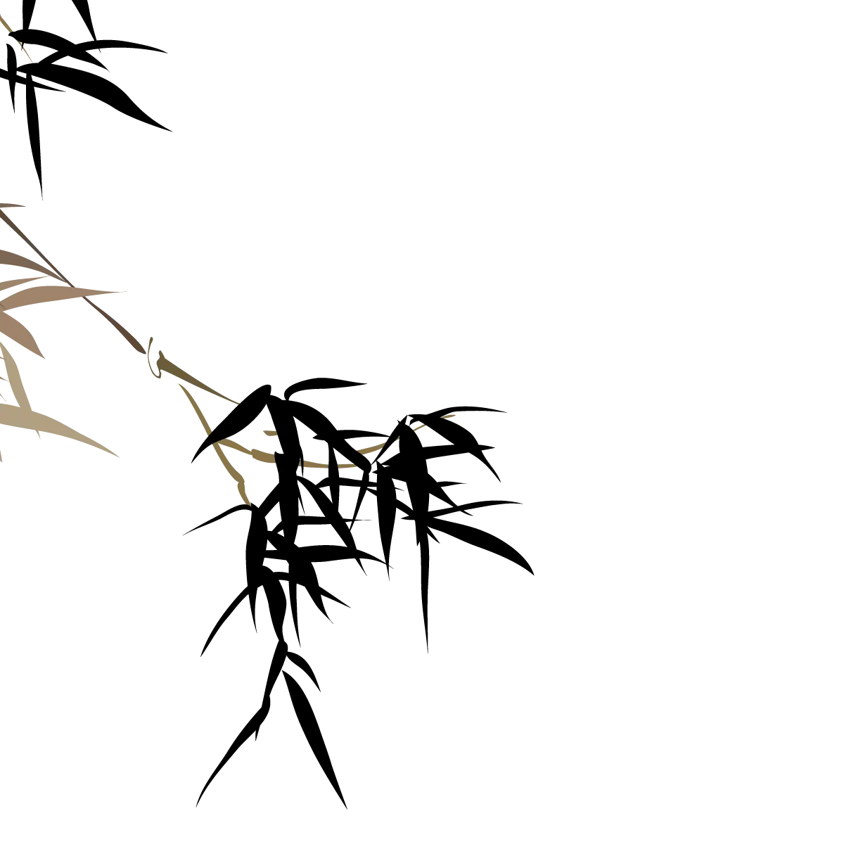 Bamboo Leaves Silhouette
