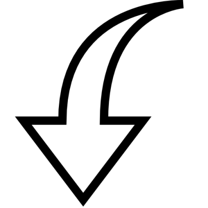 Black Downward Curved Arrow
