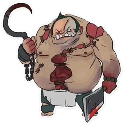 Cartoon Character with Hook and Cleaver