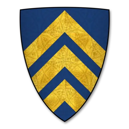 Blue and Gold Heraldic Shield Emblem
