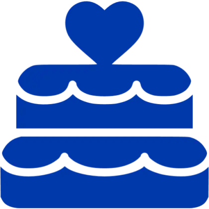 Blue Cake with Heart-Shaped Decoration