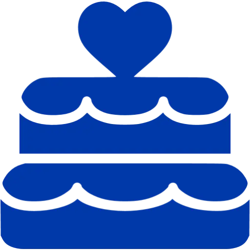 Blue Cake with Heart-Shaped Decoration