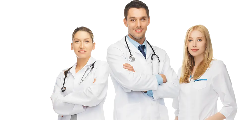Team of Doctors in White Coats