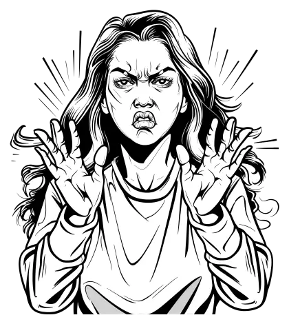 Angry Woman Cartoon Illustration