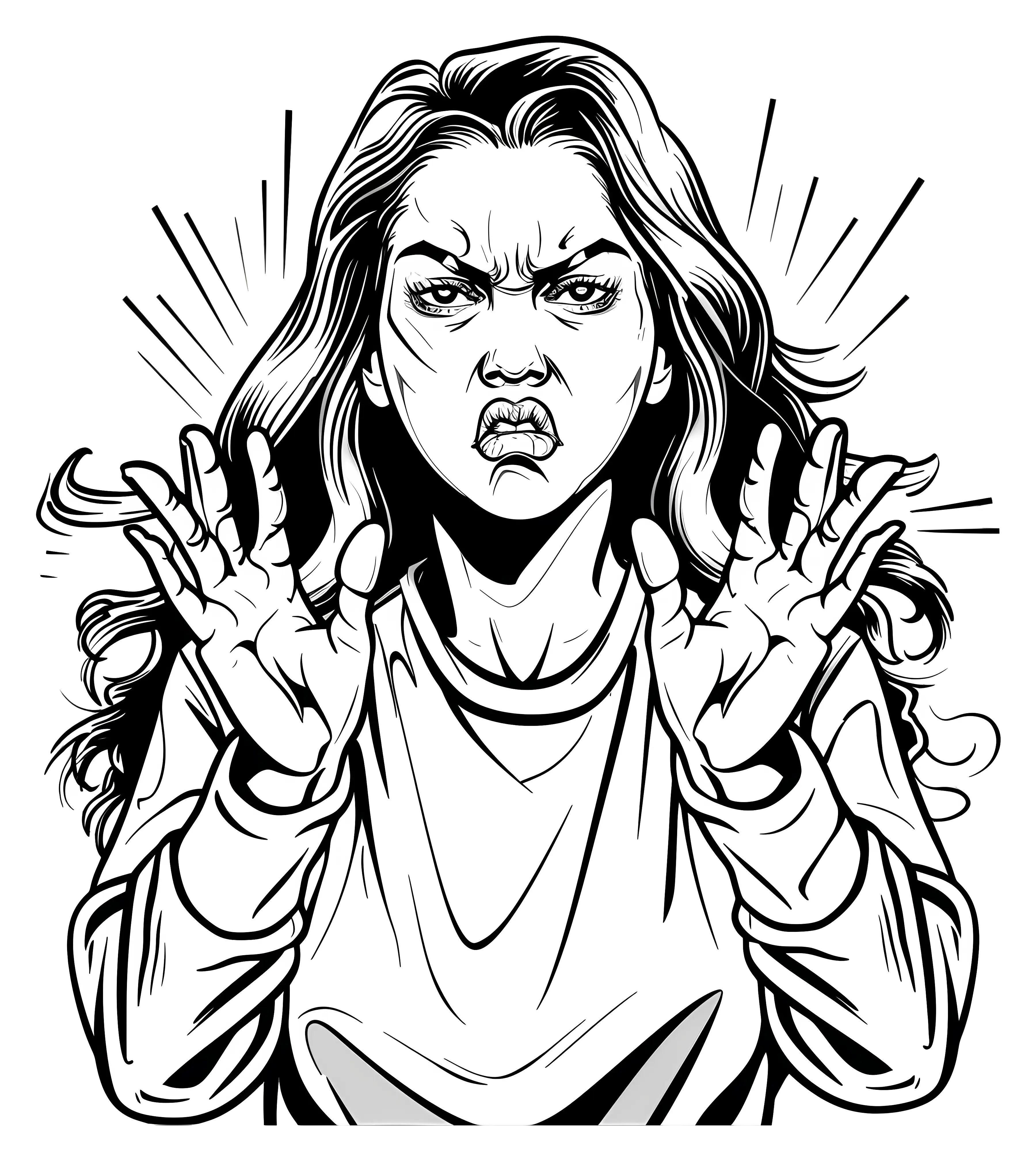 Angry Woman Cartoon Illustration