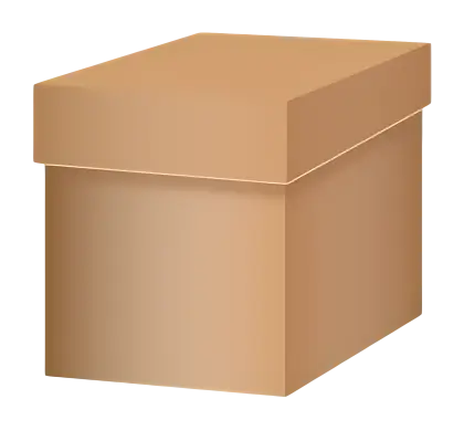 Plain Brown Cardboard Box with Lid