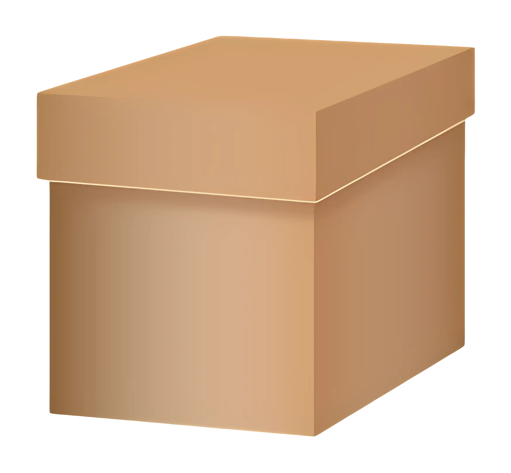 Plain Brown Cardboard Box with Lid