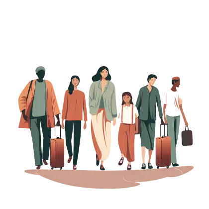 Group of Travelers with Luggage