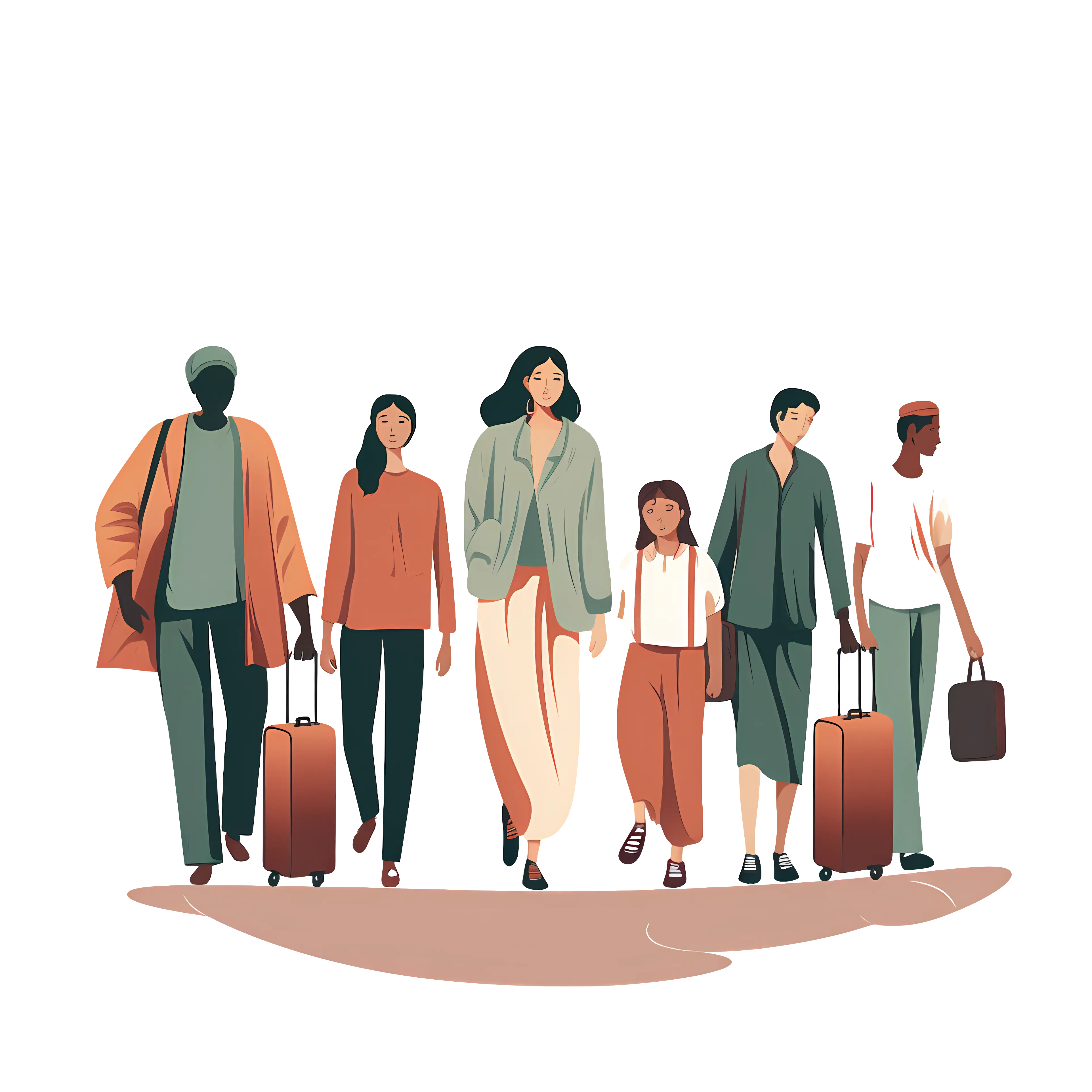Group of Travelers with Luggage