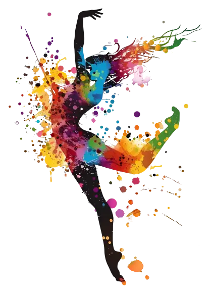 Abstract Colorful Dancer Silhouette Art