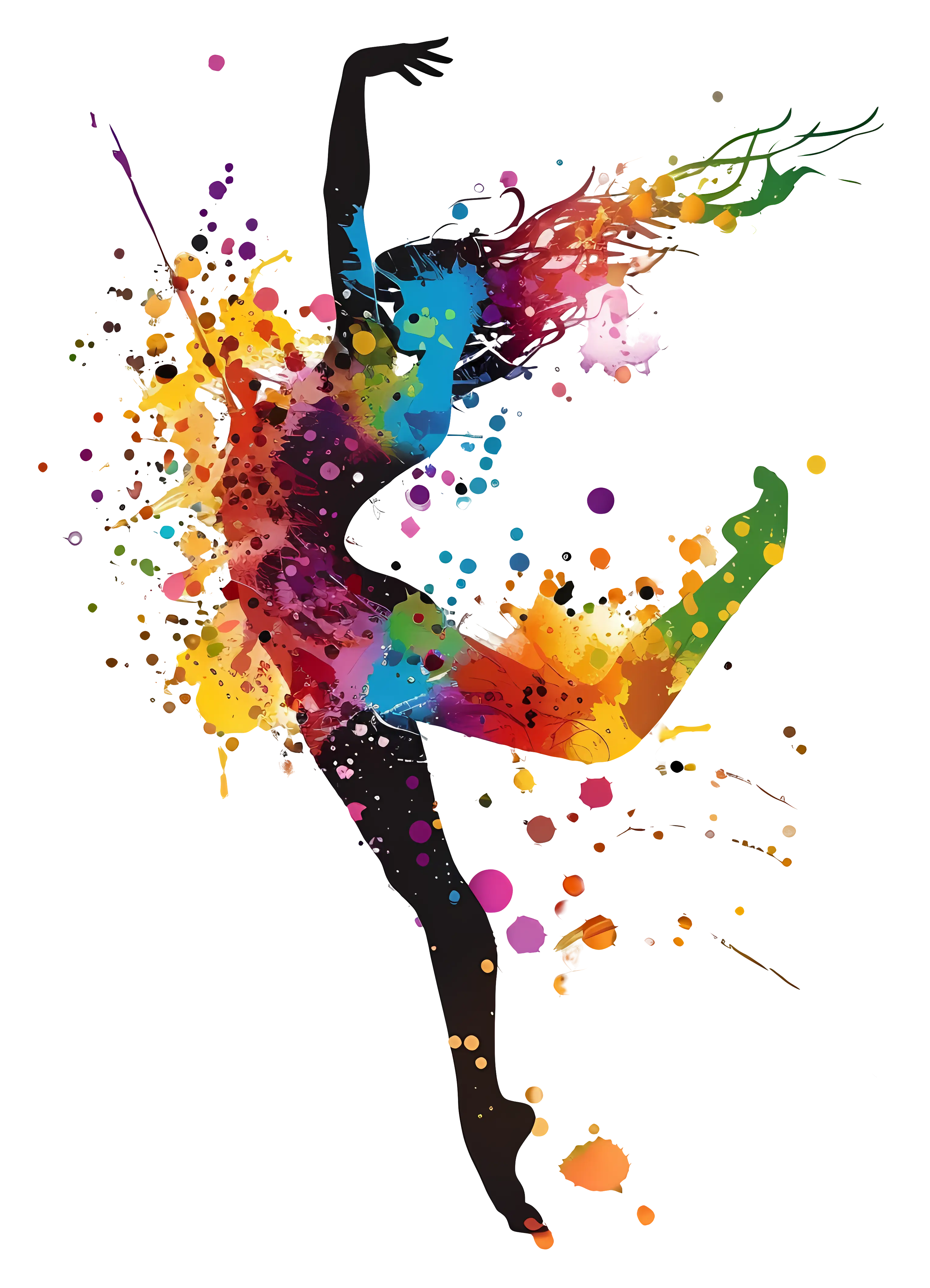 Abstract Colorful Dancer Silhouette Art