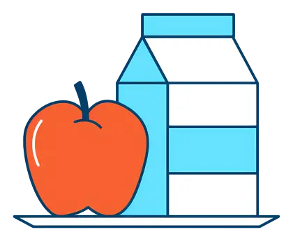 Apple and Milk on Plate