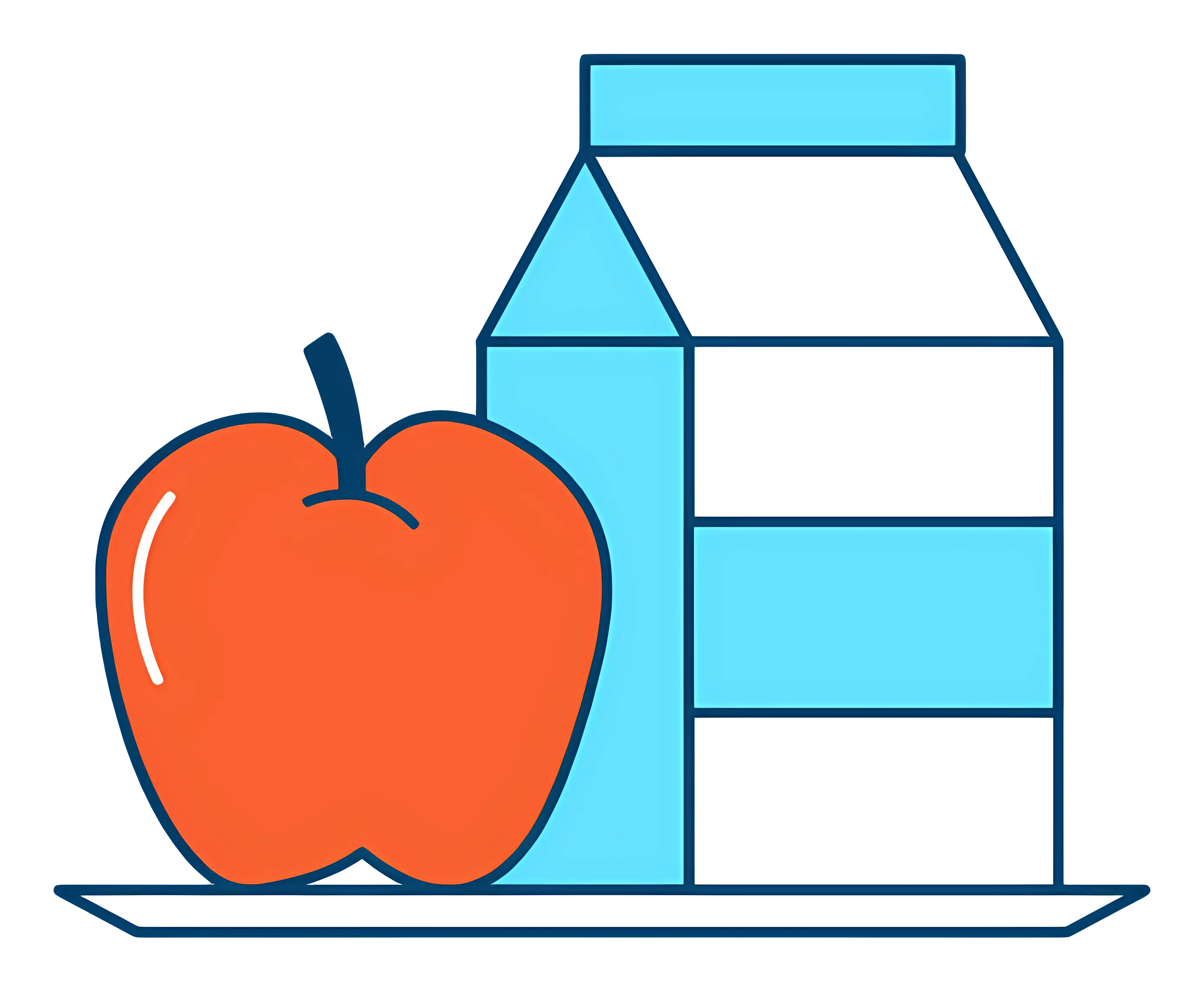 Apple and Milk on Plate