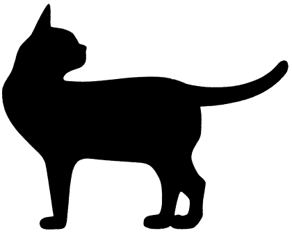 Black Silhouette of a Standing Cat