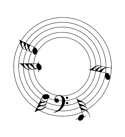 Circular Music Notes Illustration