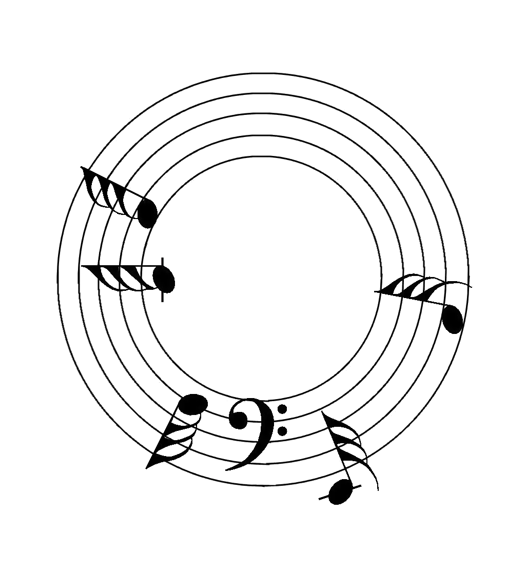 Circular Music Notes Illustration