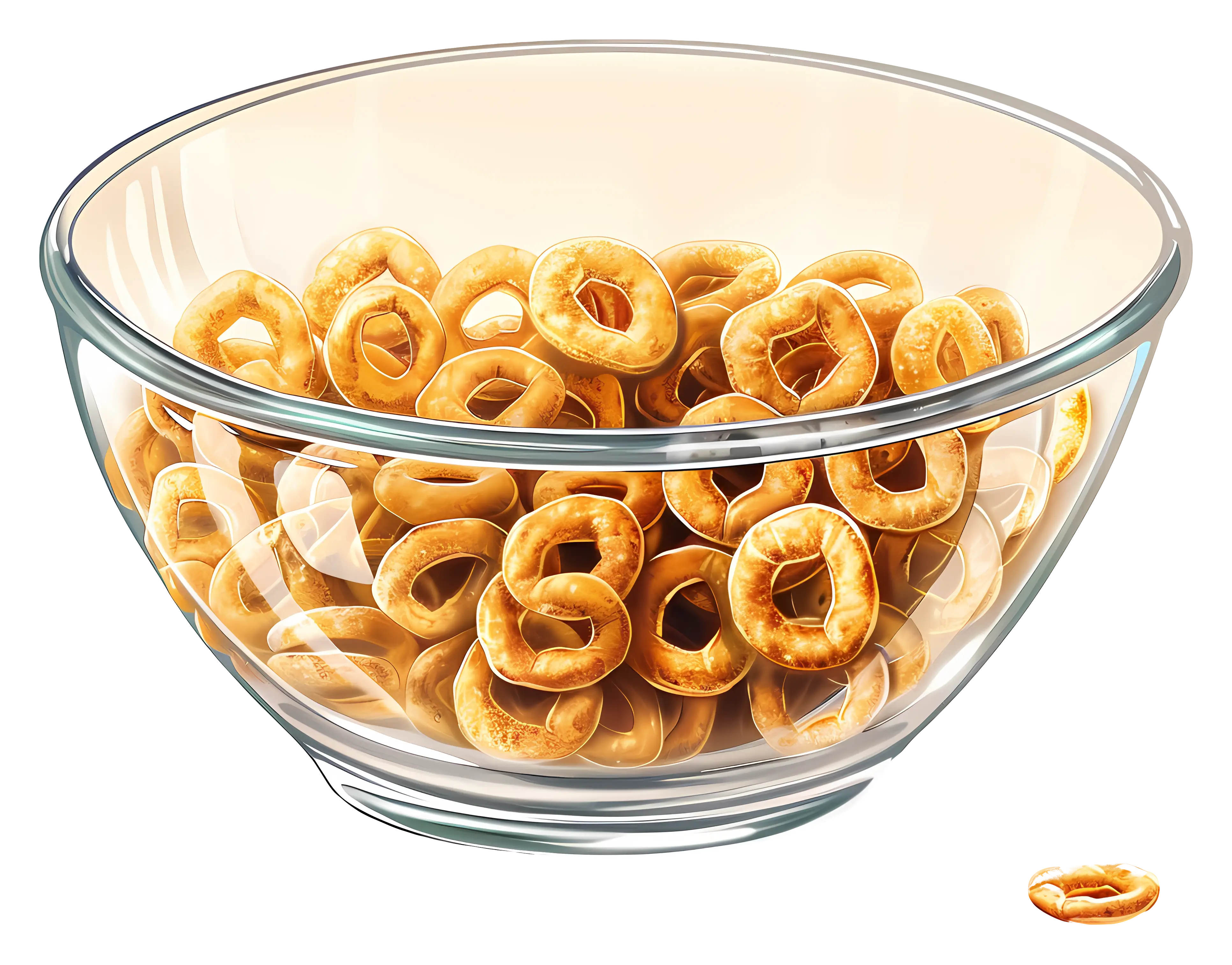 Glass Bowl of Cereal Rings