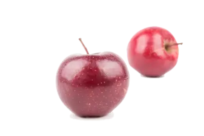 Two Vibrant Red Apples on Transparent Background