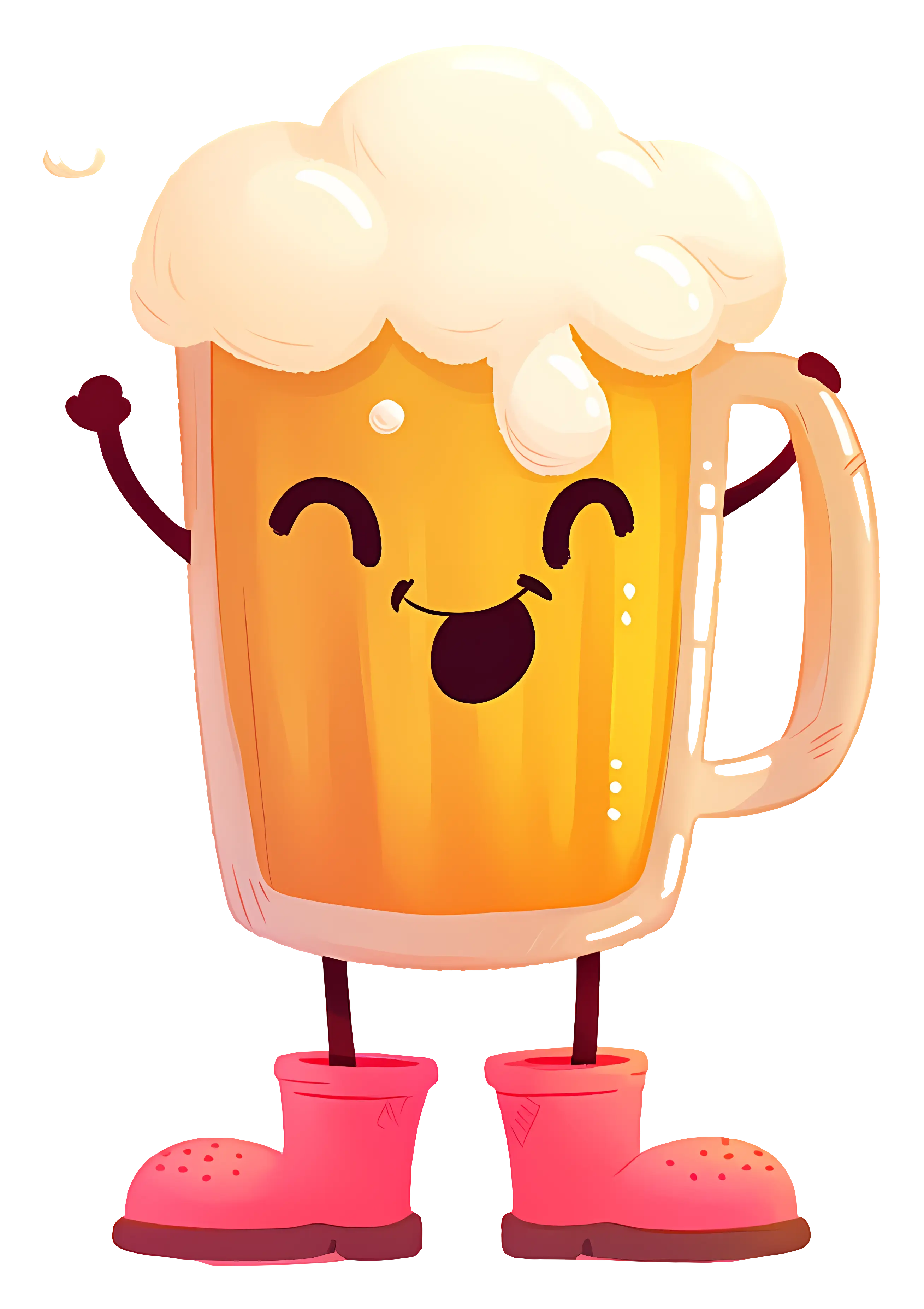 Cute Frothy Beer Glass Illustration