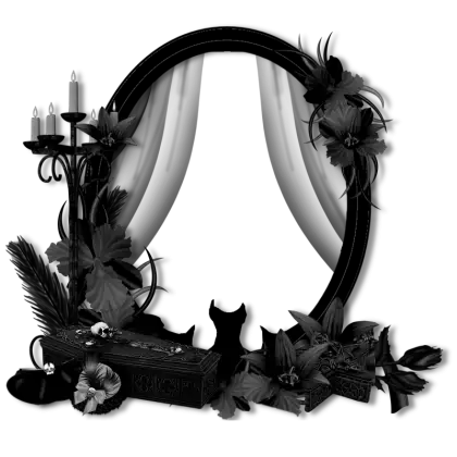 Gothic Black Frame with Flowers