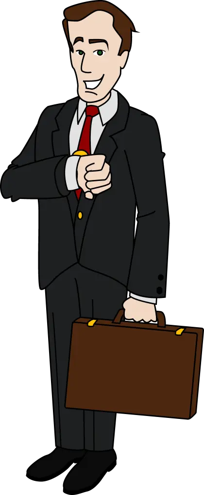 Professional Businessman Cartoon with Briefcase