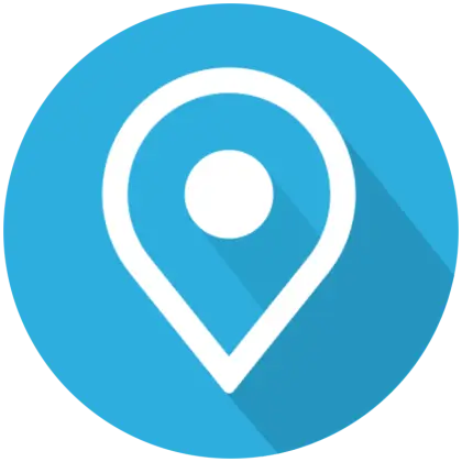 Blue Location Pin Icon Graphic