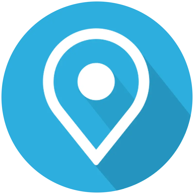 Blue Location Pin Icon Graphic