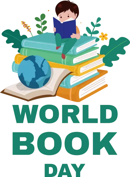 Child Reading on World Book Day Illustration