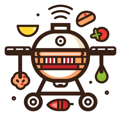 Barbecue Grill with Food Items