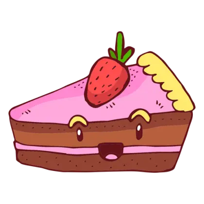 Cute Strawberry Cake Slice