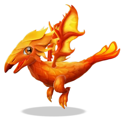 Orange Fire Dragon Illustration