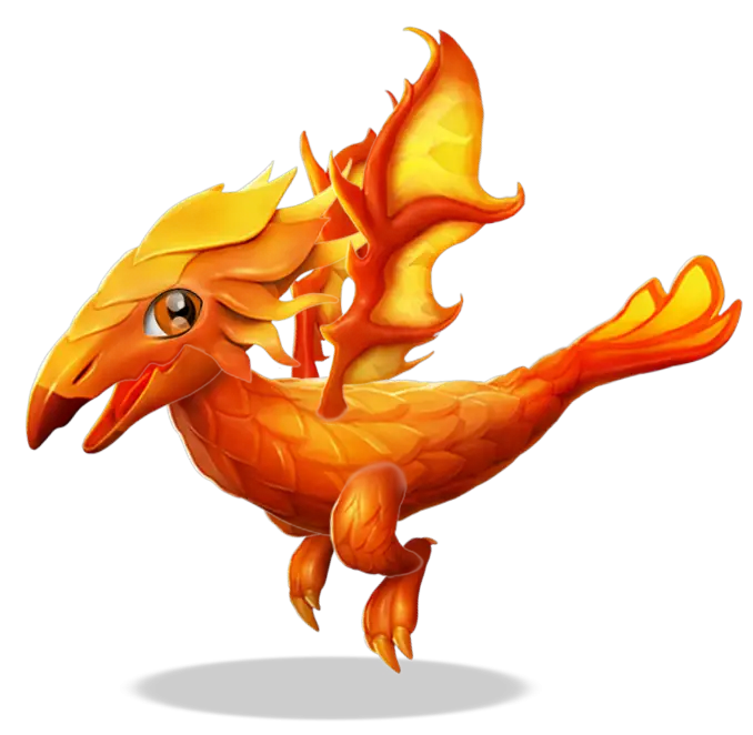 Orange Fire Dragon Illustration