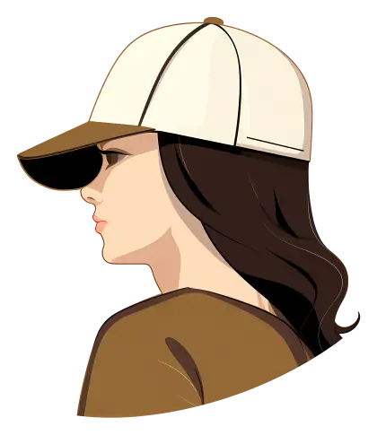 Illustration of Woman Wearing a Cap