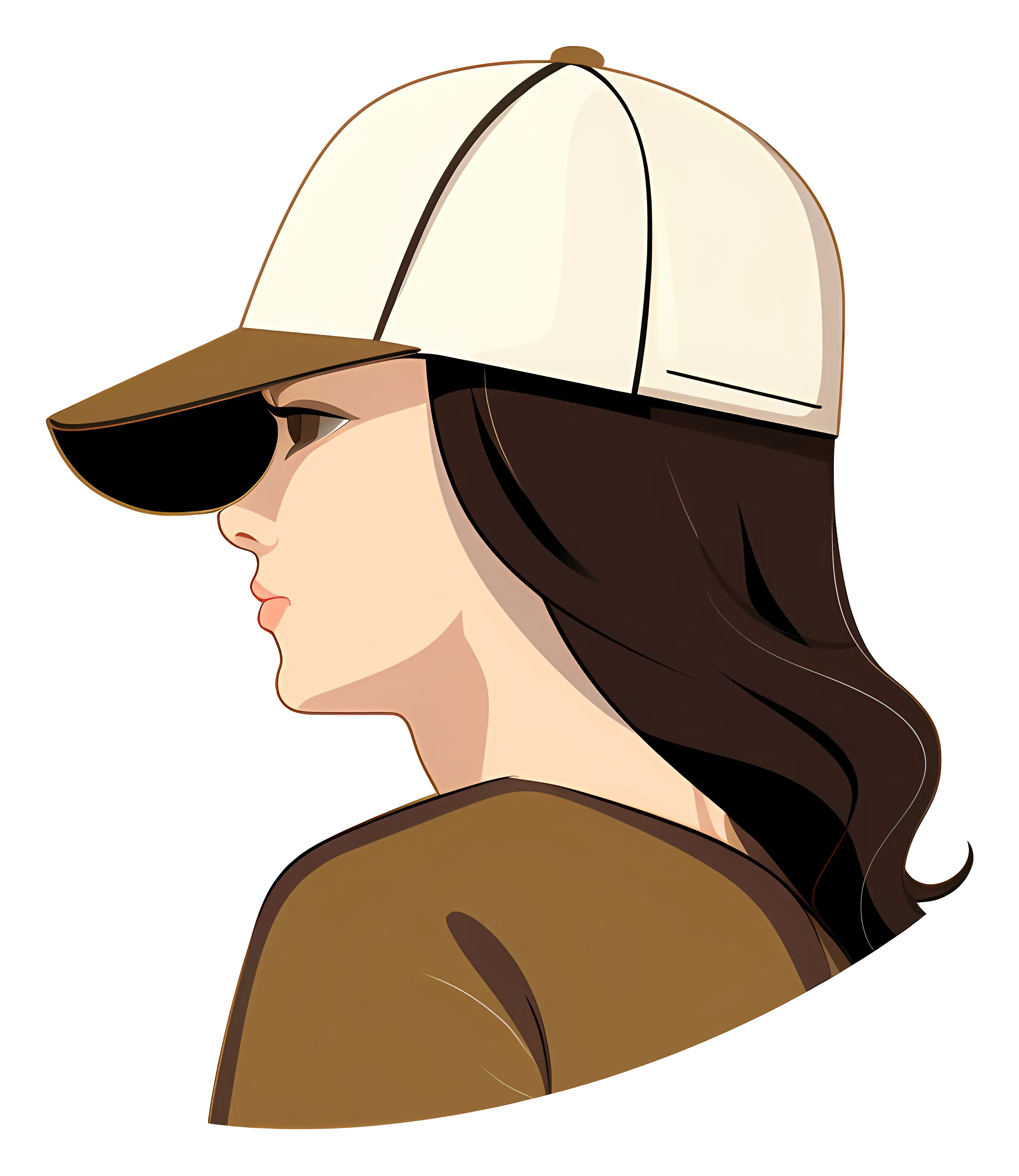 Illustration of Woman Wearing a Cap